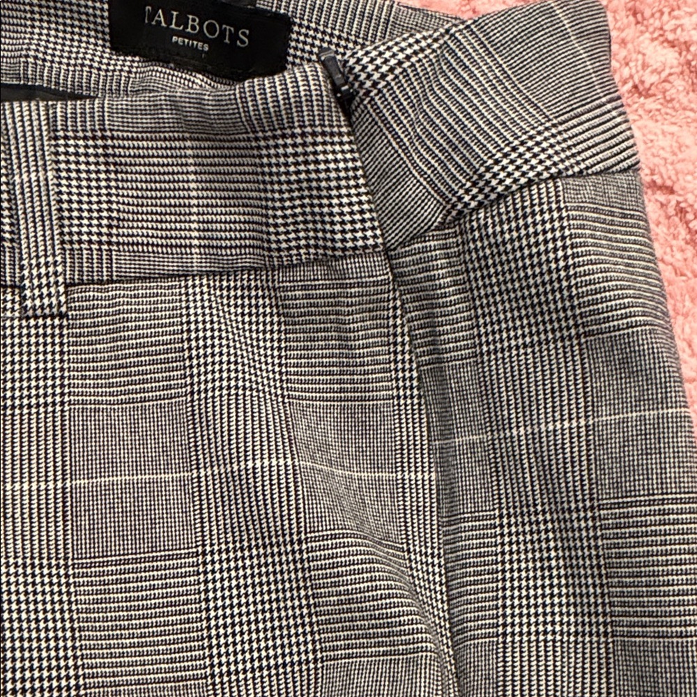 Talbots Classic Gray Ankle Plaid Women's Pants - Picture 10 of 12